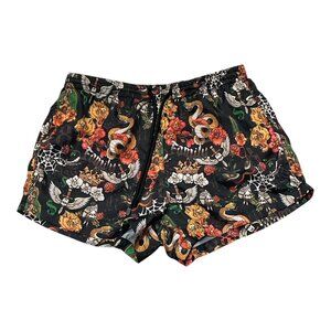 ZARA Mesh Lined Shorts Tattoo Style Family Snake Casual Unisex Medium